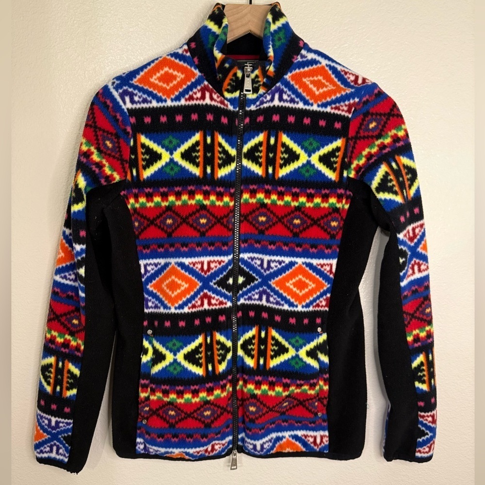Lauren Ralph Lauren Fleece Southwestern Aztec Full Zip Coat Jacket Small